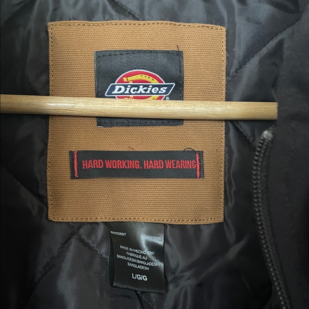 Dickies Hooded Flannel Shirt Jacket Size Large In Rust And Black - Picture 7 of 12